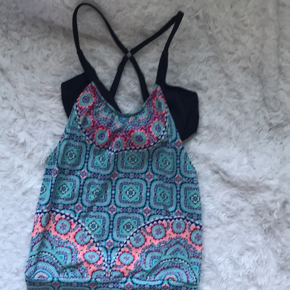 SOLD Athleta Tankini Top Milticolor Blue Swim Top 32B/C - Picture 2 of 8